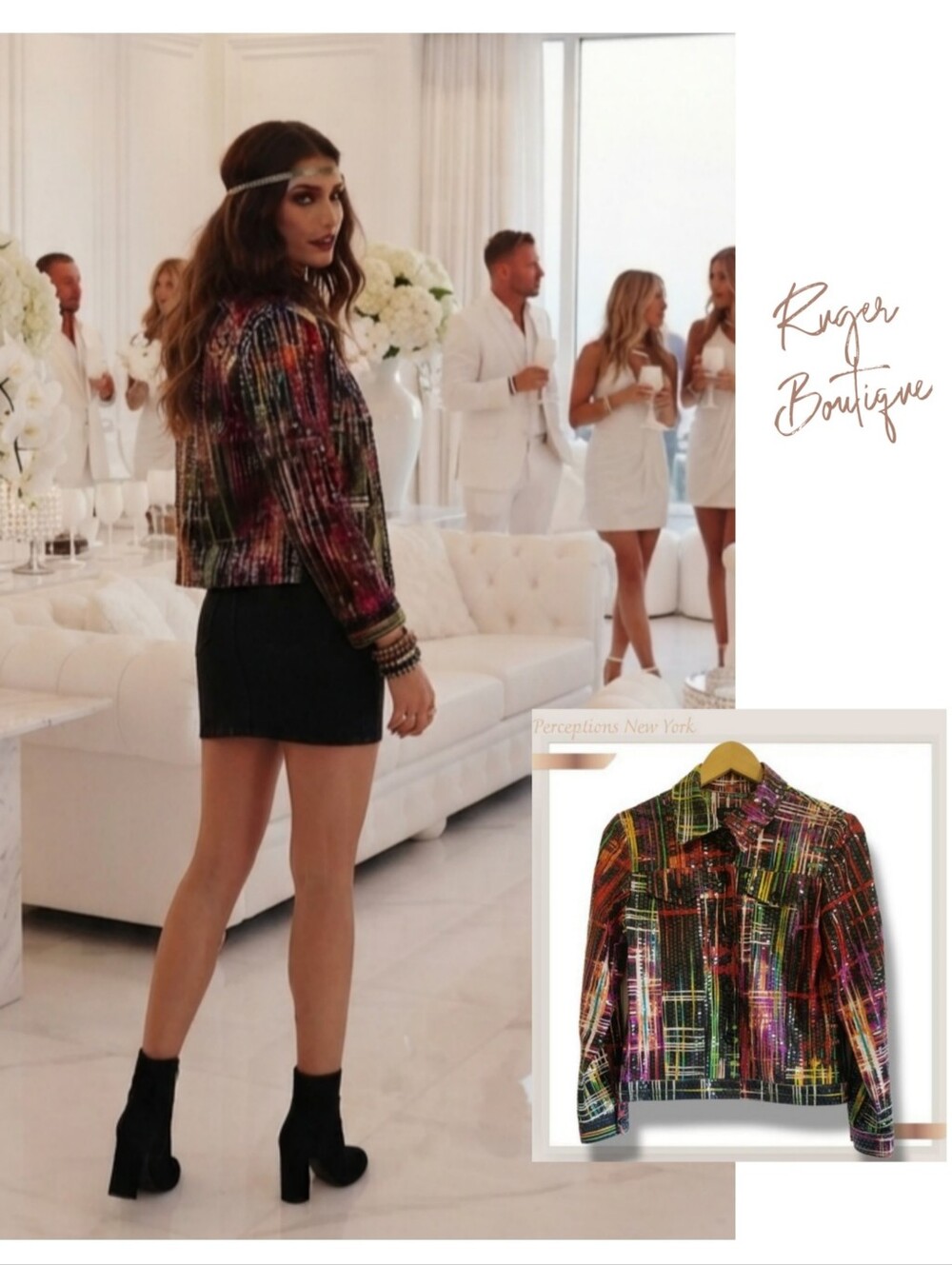 🌿Dazzling Perceptions New York Vintage Sequin Jacket - Size 6 Boho Chic Glam